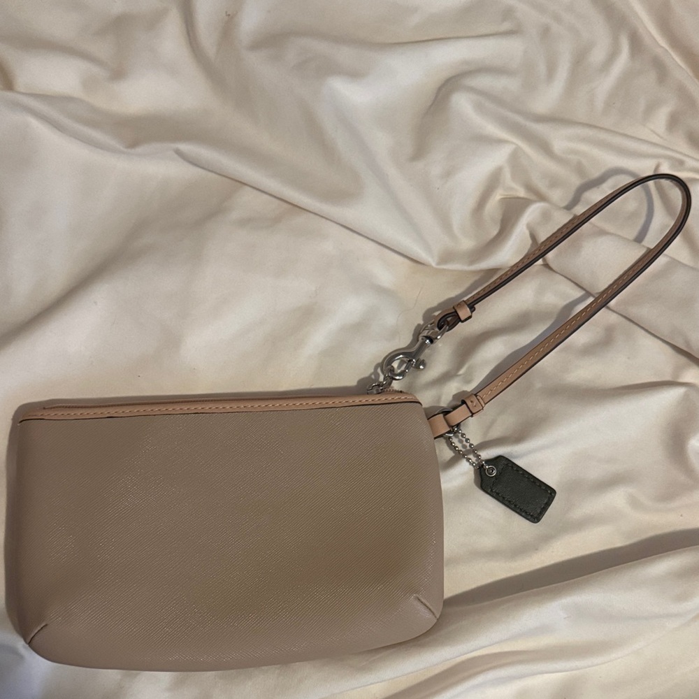 Coach Beige Wristlet with Logo - Picture 2 of 4